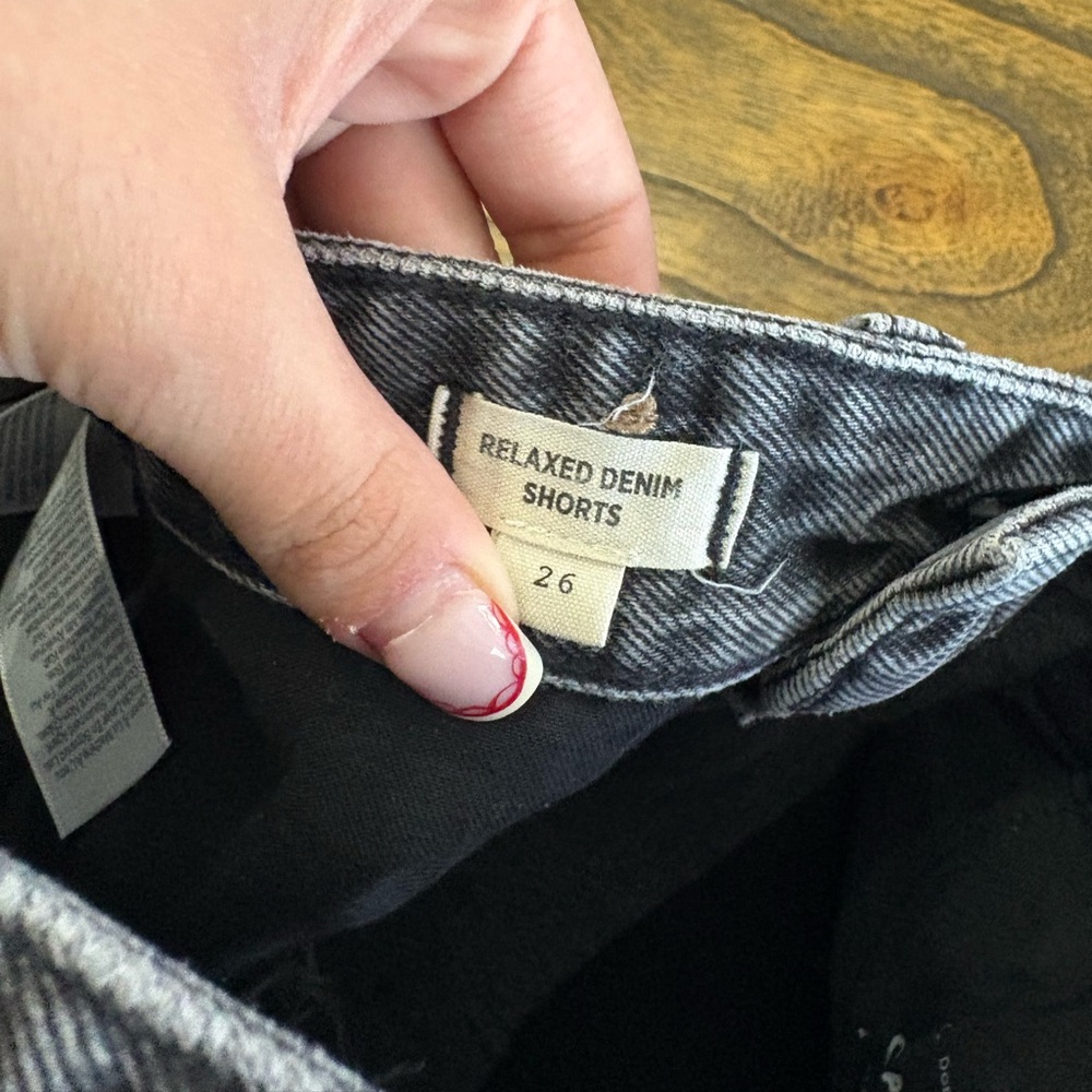 Madewell High-Waist Black Denim Cut-Off Shorts - Picture 4 of 4